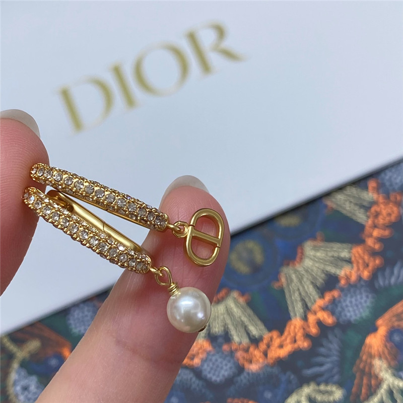 d10r full D1am0nd cd pearl earrings