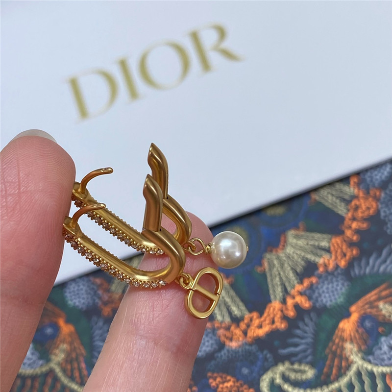 d10r full D1am0nd cd pearl earrings
