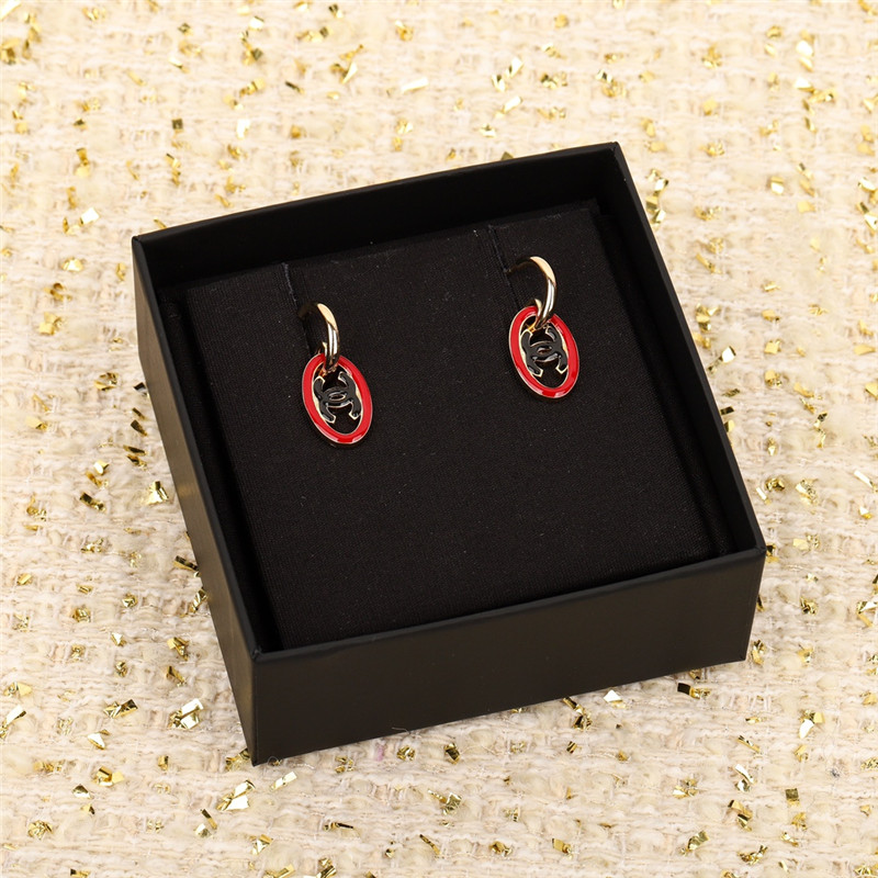 Ch**el oval double c earrings