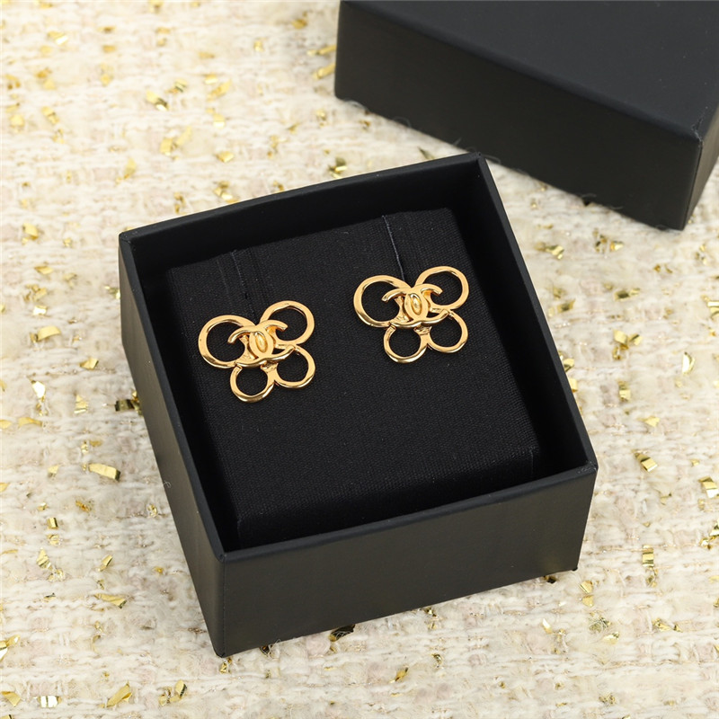Ch**el butterfly double c earrings