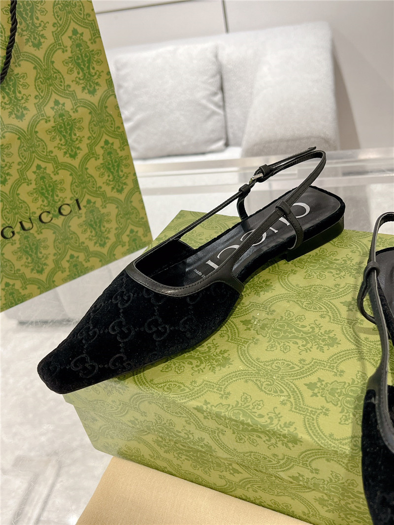 Gvc*1 gg-jacquard velvet slingback flats