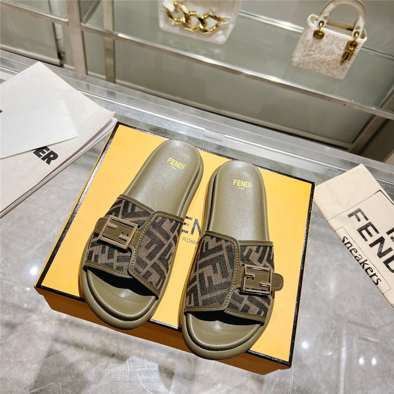 f**di double strap flat slippers Marg*e1a replica shoes