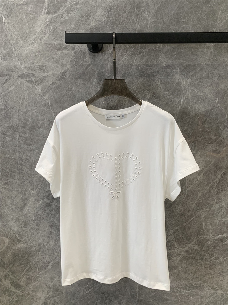 D10r hollow heart embroidered short-sleeved t-shirt replica clothes