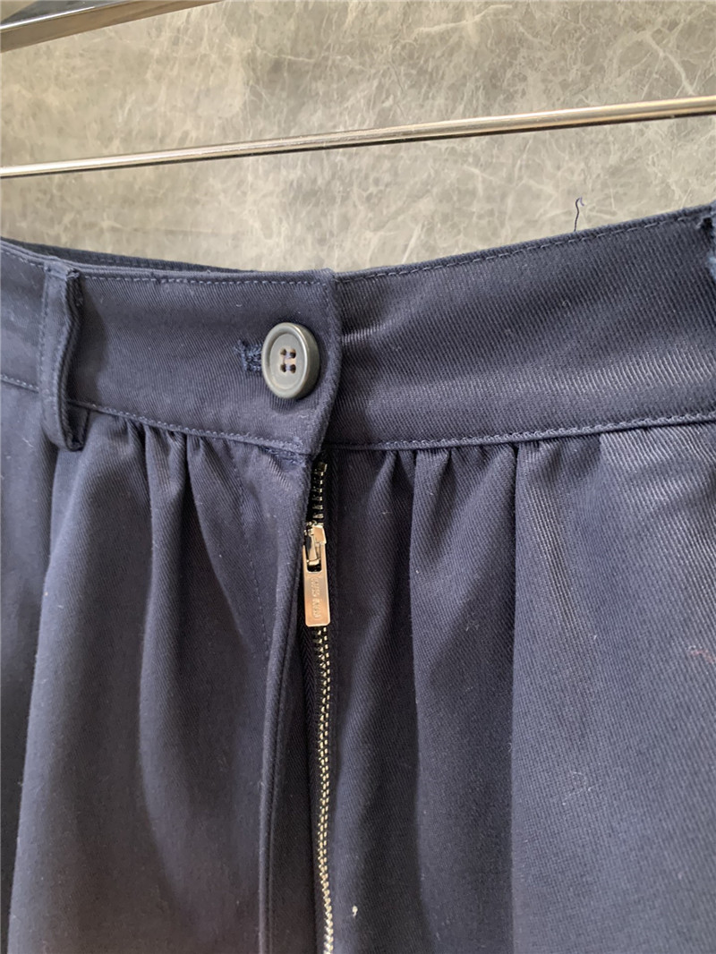 Miu Miu Navy Blue Mini Pleated Skirt