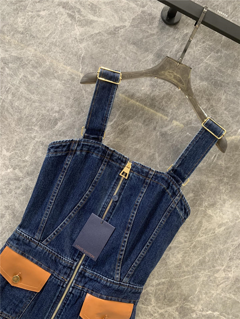 l0vis Vvtt0n lv denim suspender vest dress replicas clothes