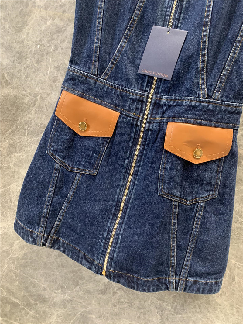l0vis Vvtt0n lv denim suspender vest dress replicas clothes