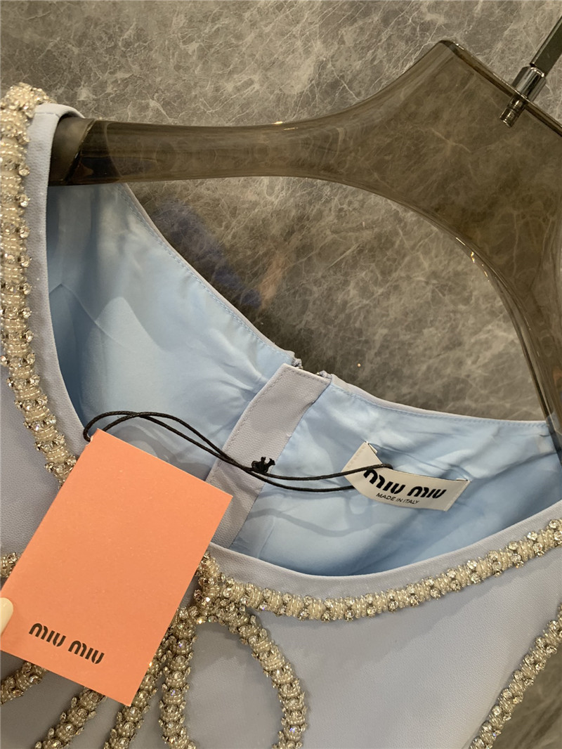 Miu Miu Light Blue Sleeveless Mini Dress