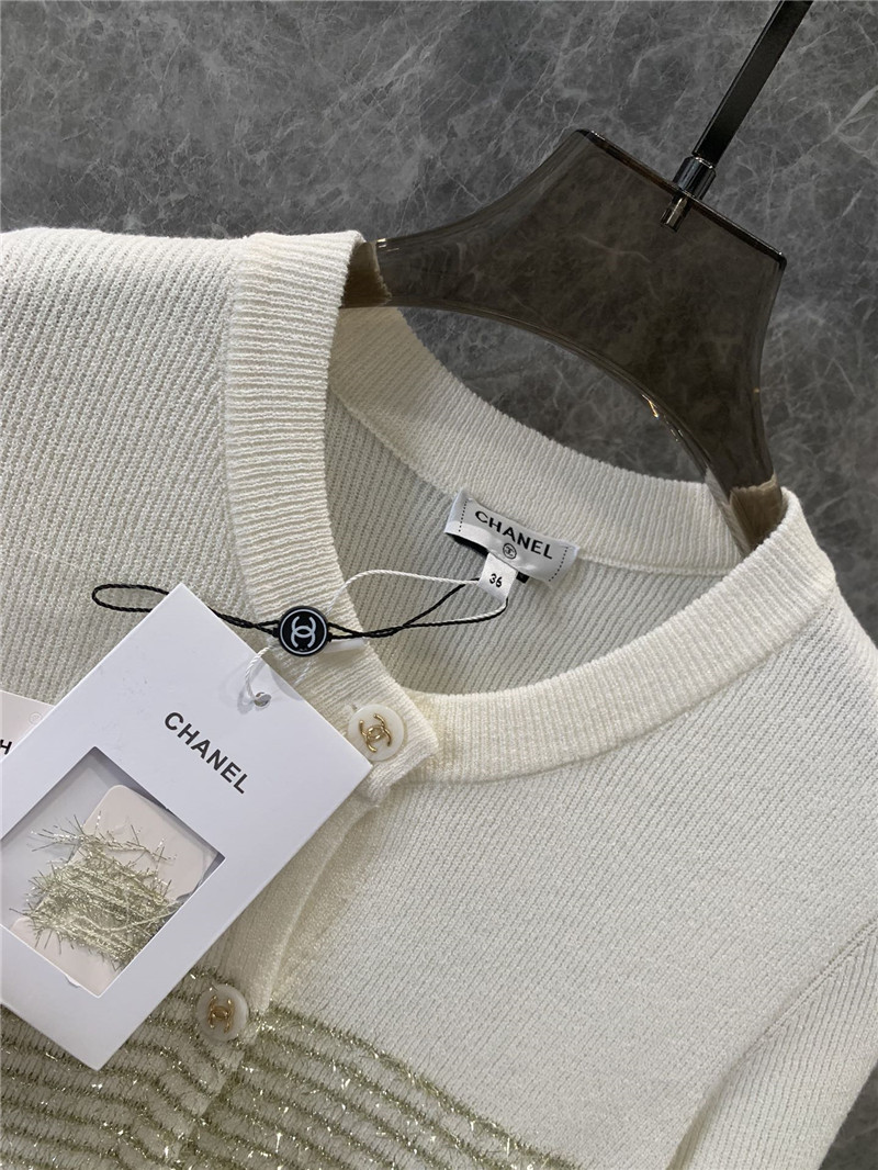 Ch**el round neck knitted cardigan coat replicas clothes