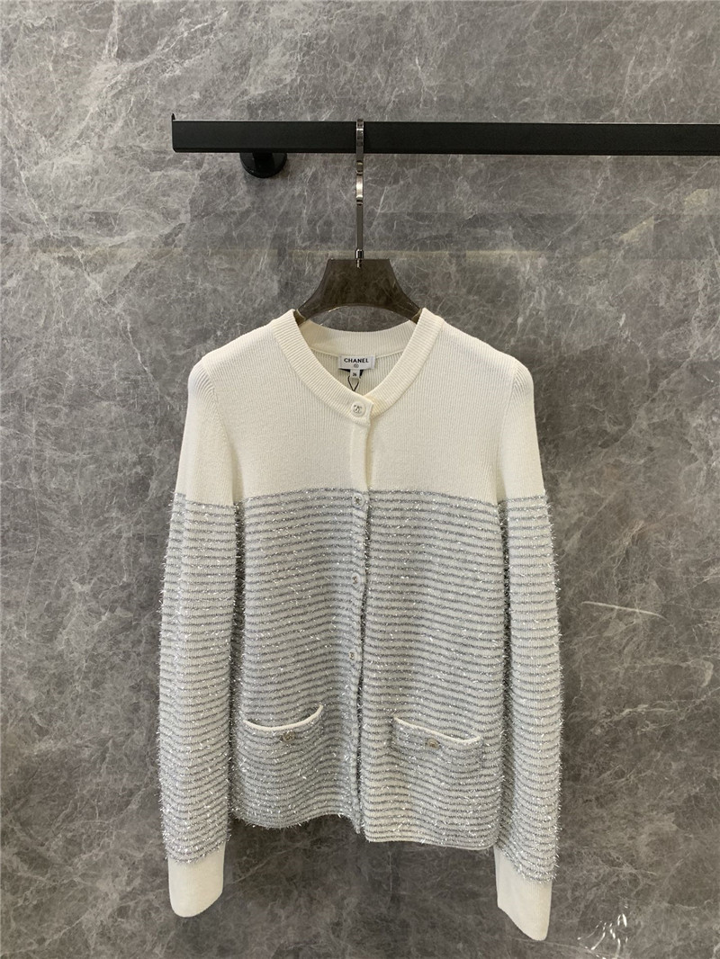 Ch**el round neck knitted cardigan coat replicas clothes