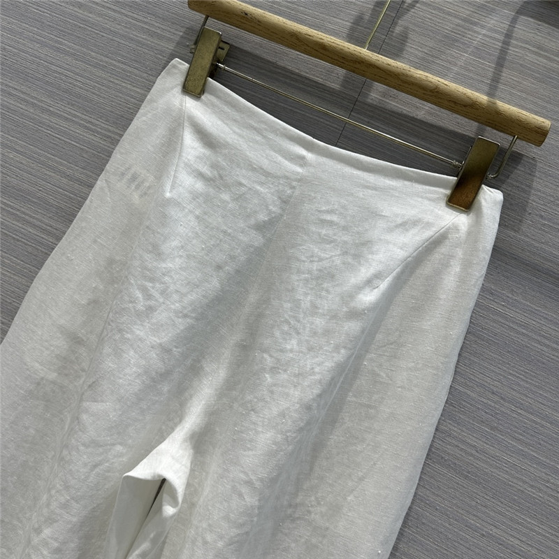 The R0w cotton and linen straight wide-leg pants replica clothing