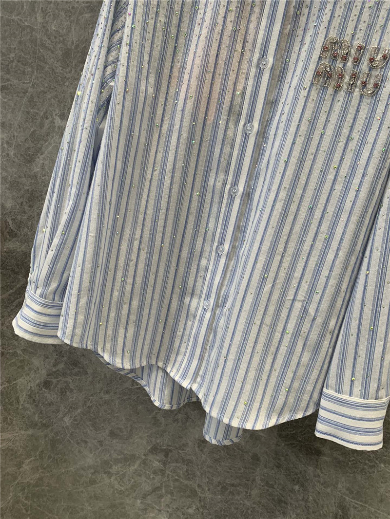 M1um1u letter striped long-sleeved shirt replica d&g clothing