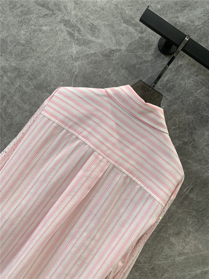 M1um1u letter striped long-sleeved shirt replica d&g clothing