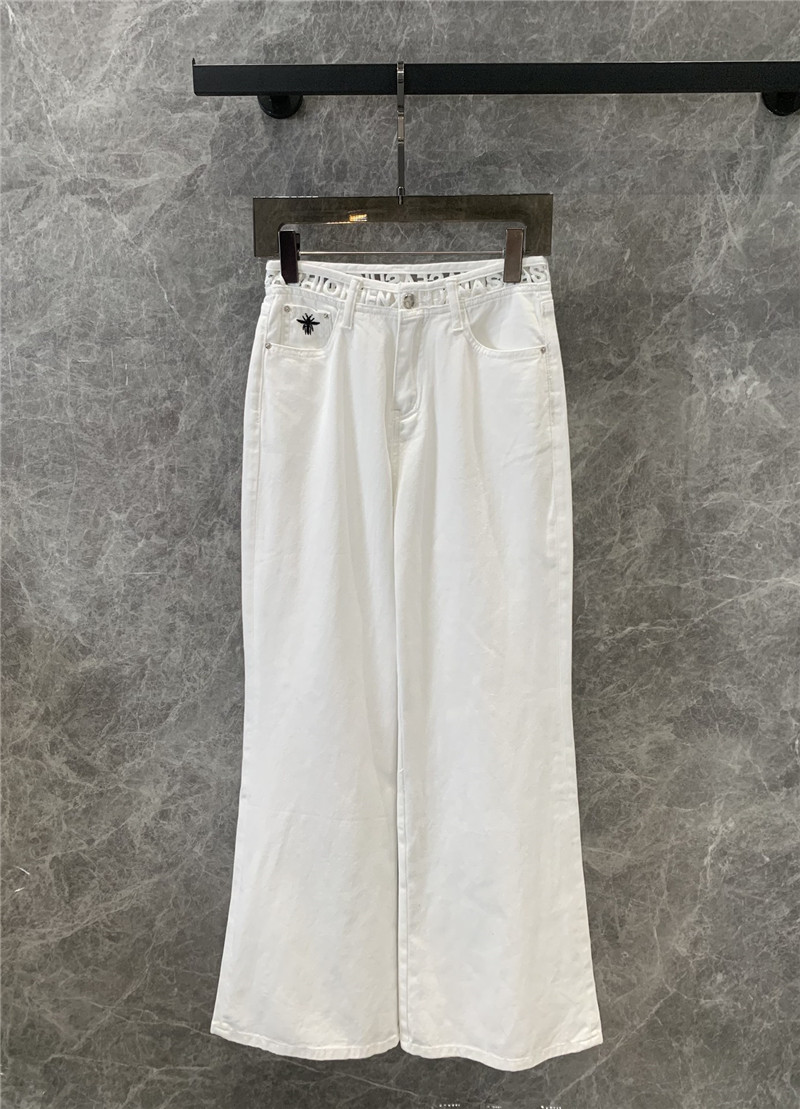 D10r plain white wide-leg jeans