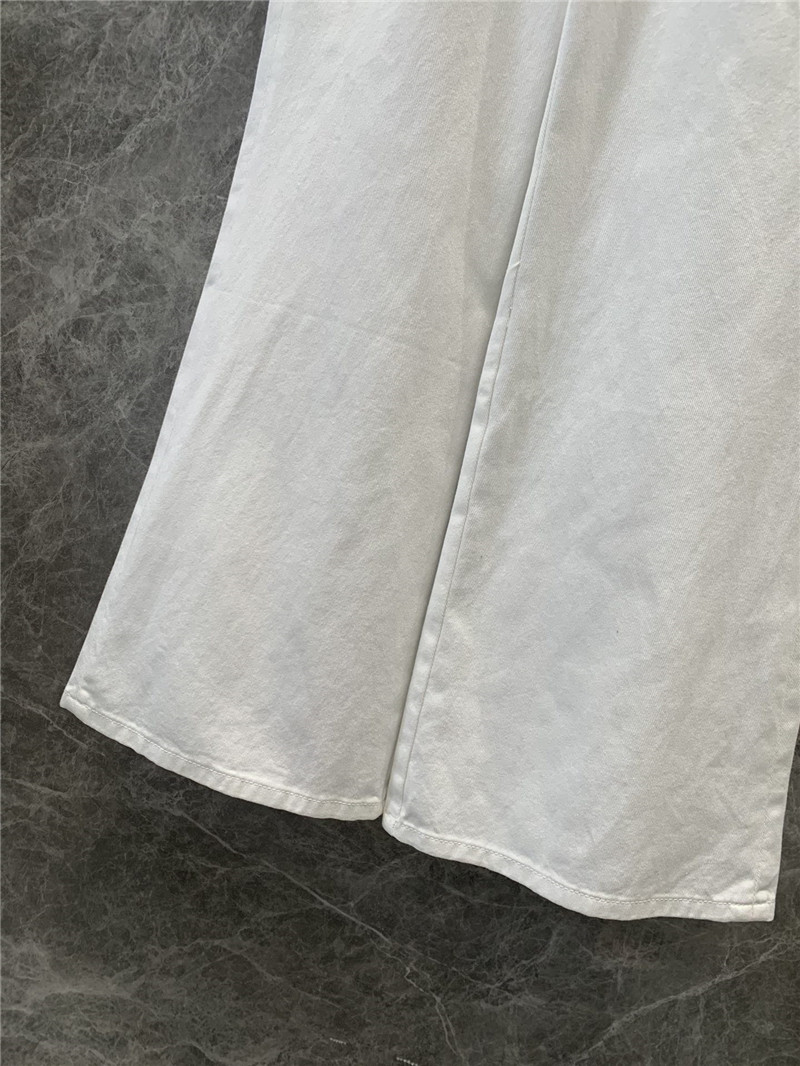 D10r plain white wide-leg jeans