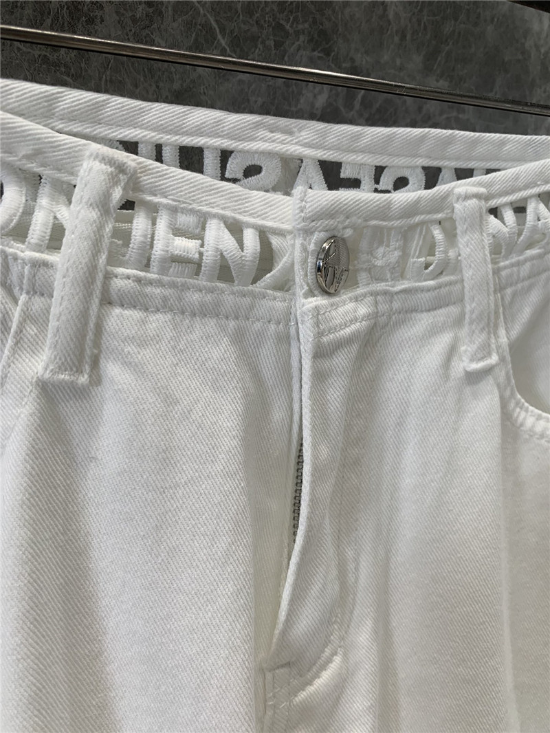 D10r plain white wide-leg jeans