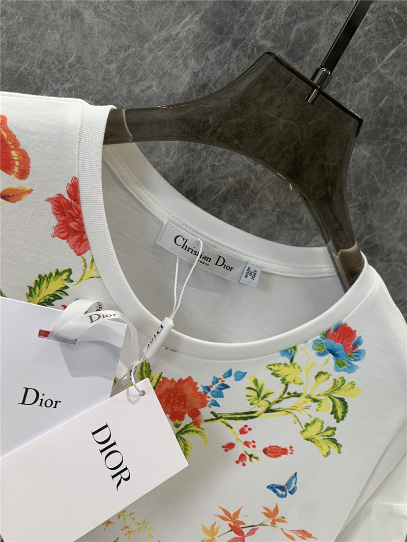 D10r floral print round neck short sleeve t-shirt replicas clothes
