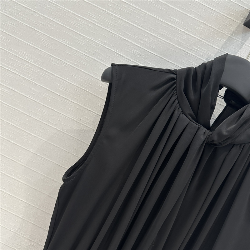 D10r twist pleated open collar dress replica clothes