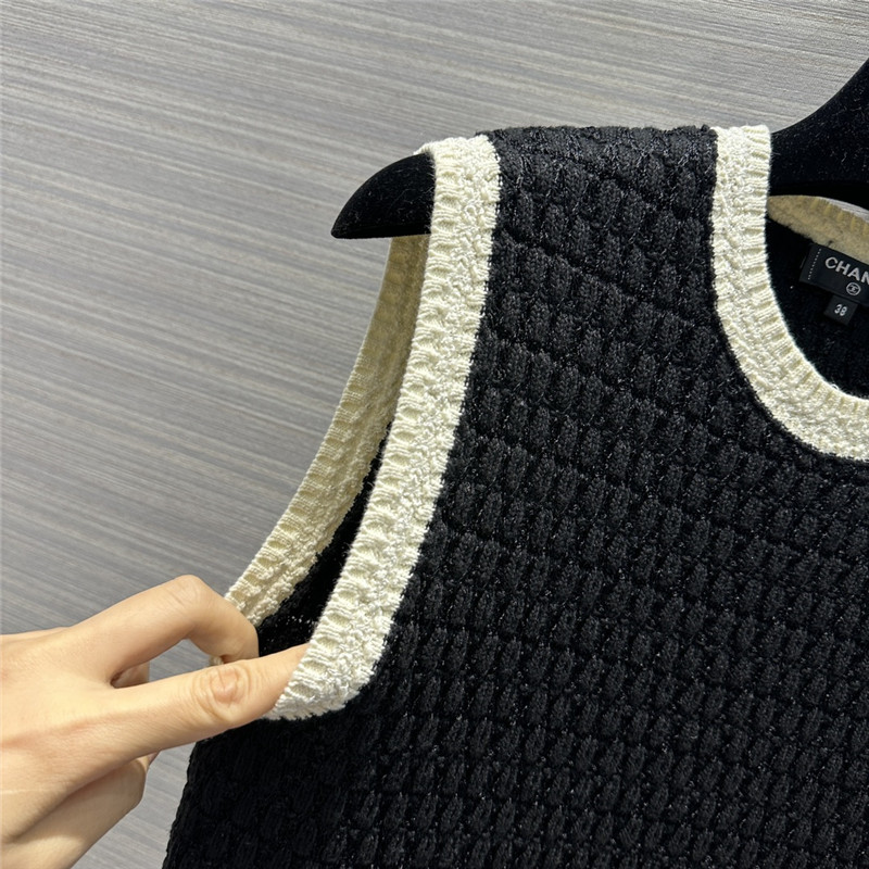 Ch**el embossed woven vest dress replica clothes