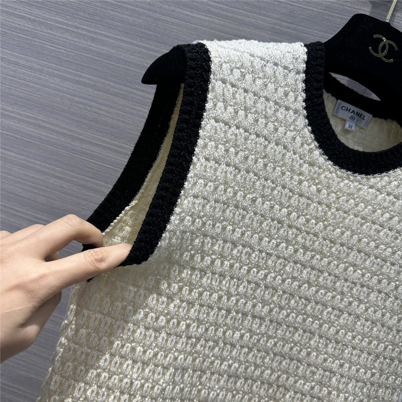 Ch**el embossed woven vest dress replica clothes