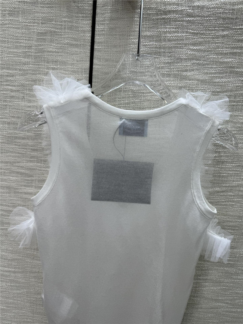 Pra*a mesh stitching see-through small vest replica d&g clothing