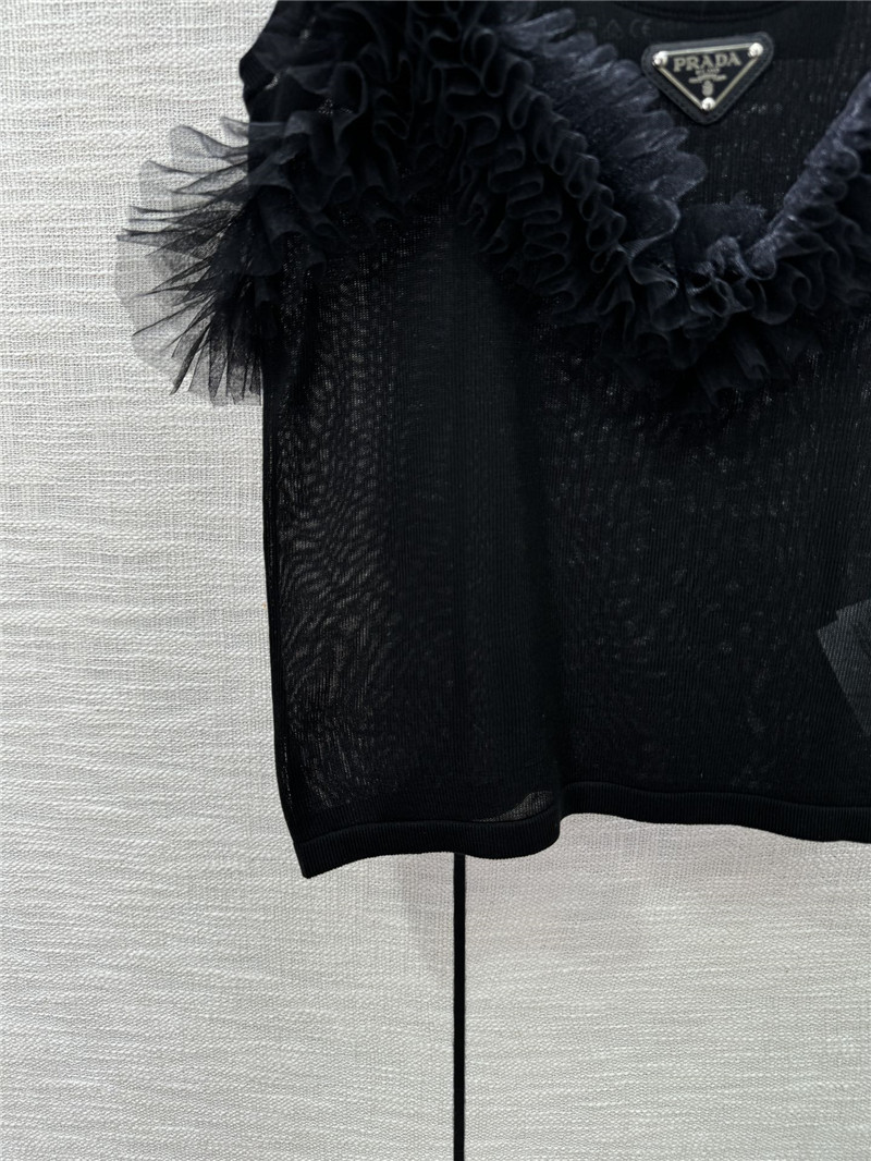 Pra*a mesh stitching see-through small vest replica d&g clothing