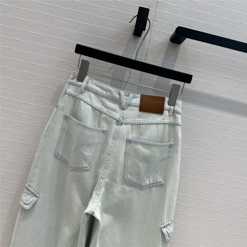 Versace workwear style denim straight pants replicas clothes