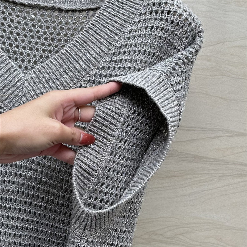 BC sparkling sequined linen knit top replica clothes