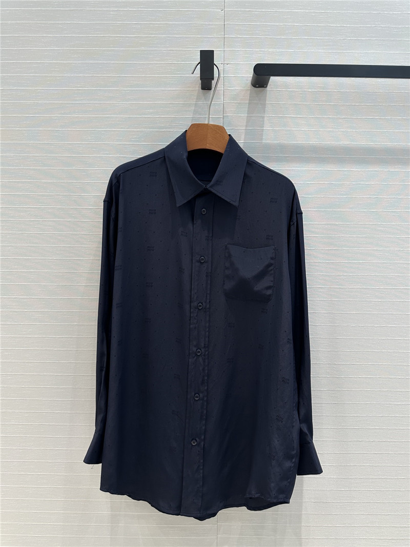 M1um1u letter jacquard silk shirt replica clothing sites