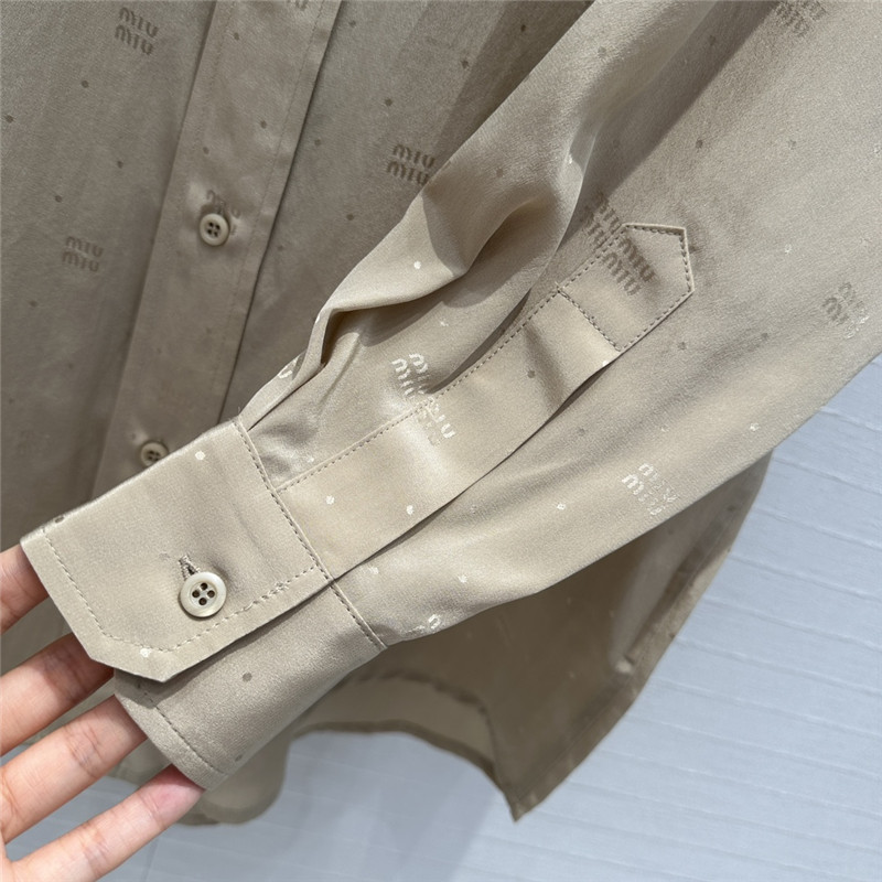 M1um1u letter jacquard silk shirt replica clothing sites