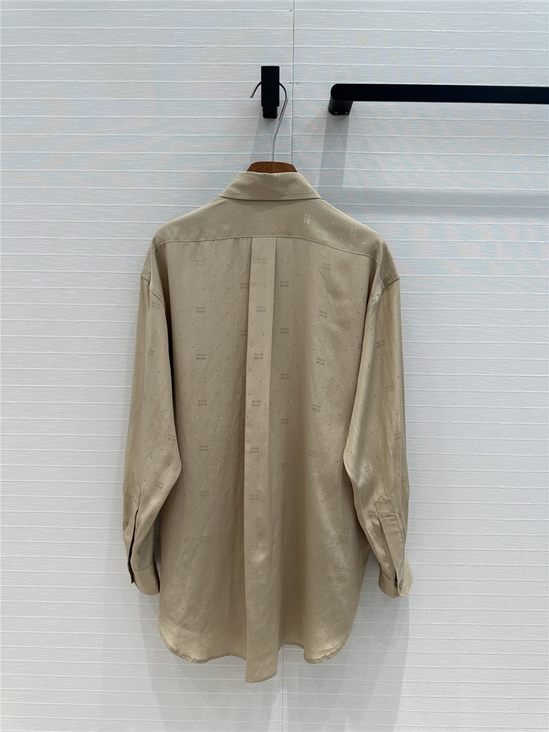 M1um1u letter jacquard silk shirt replica clothing sites