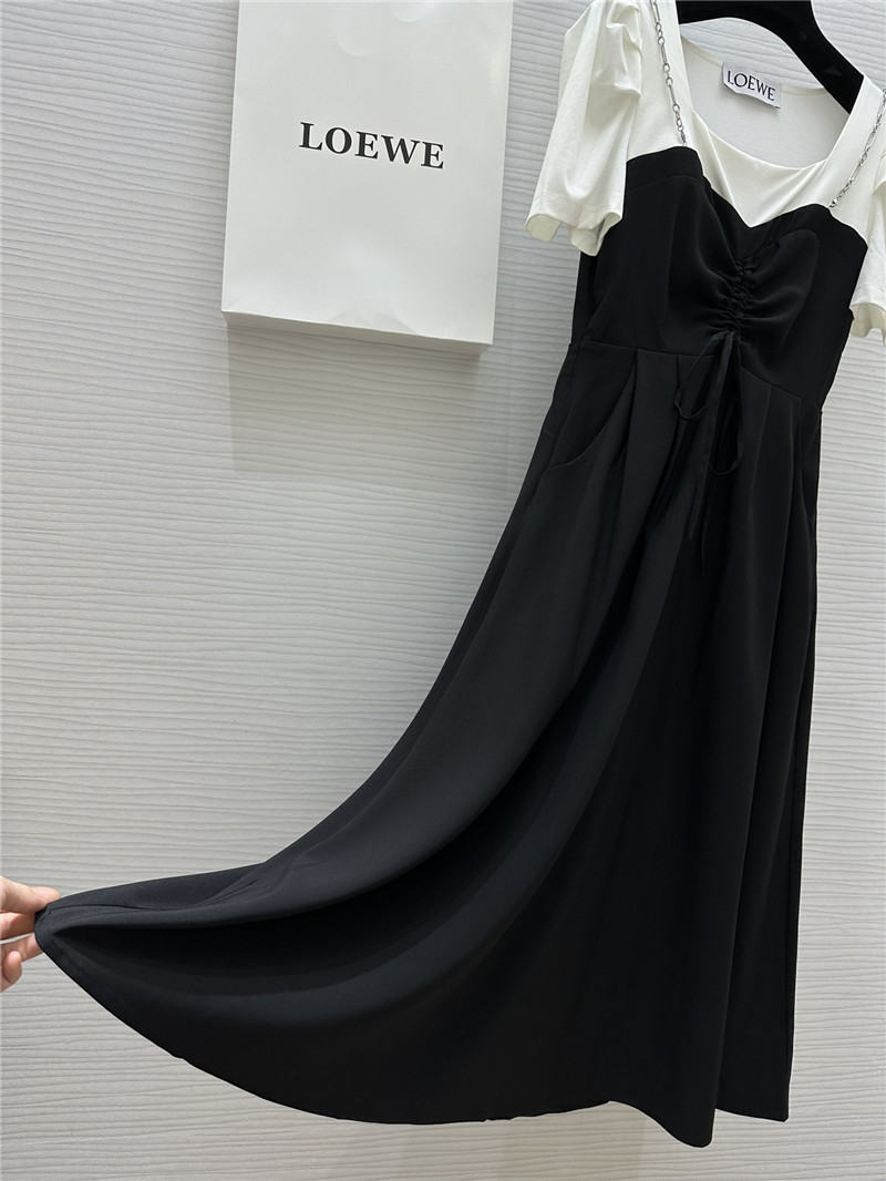 L0ew* fake two piece short sleeve dress replicas clothes