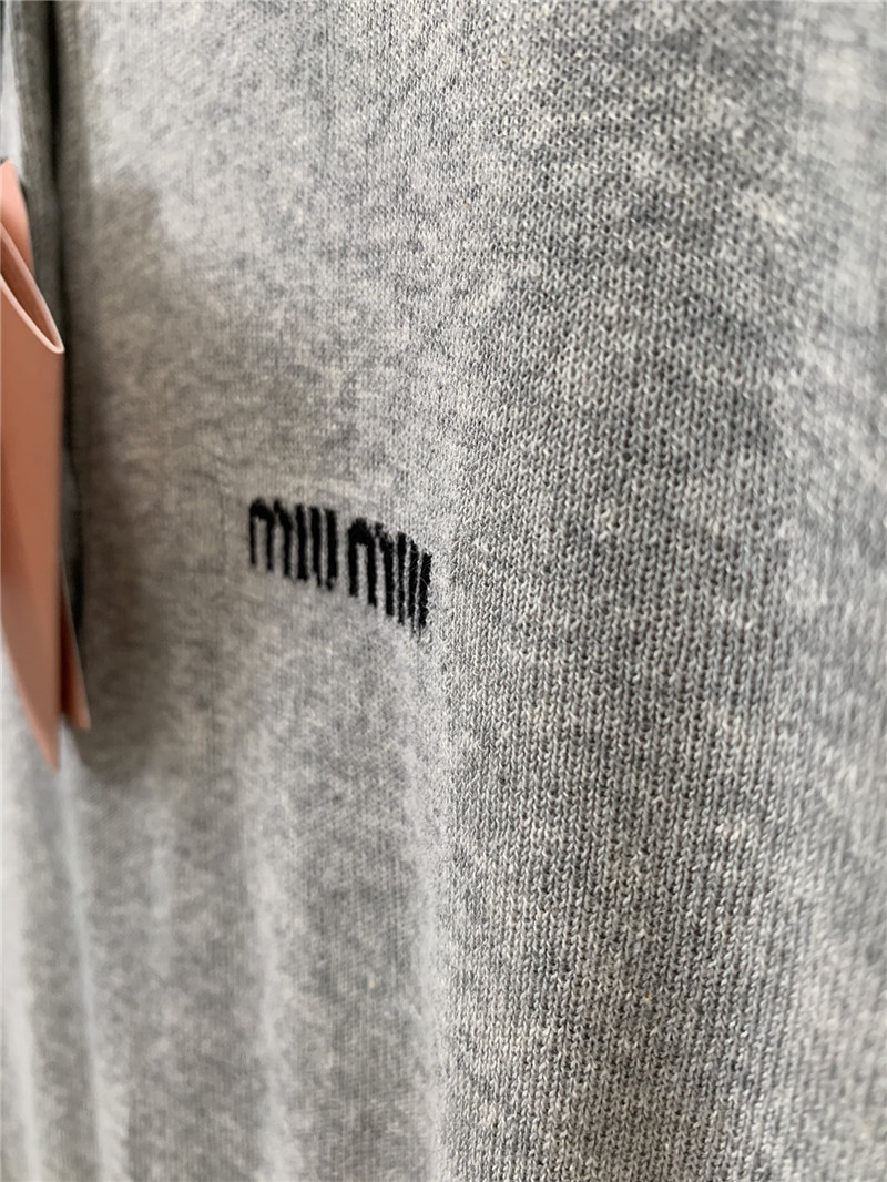 M1um1u high-end lapel knitted top replica clothing