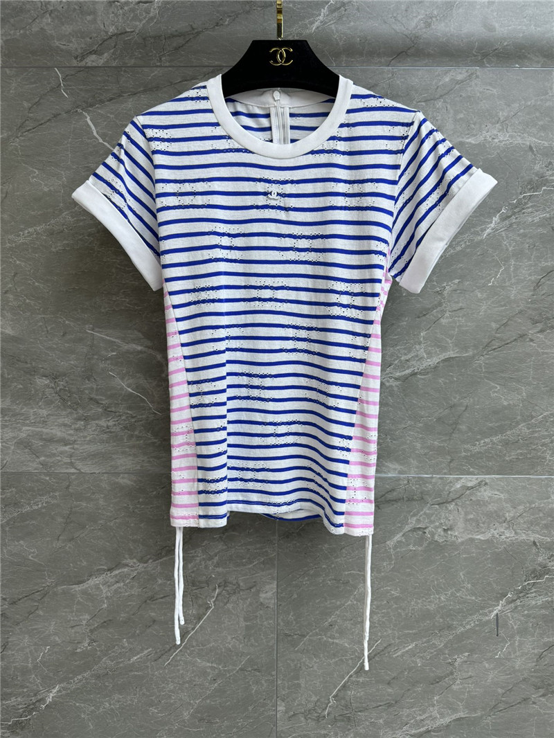 Ch**el striped drawstring top replica d&g clothing