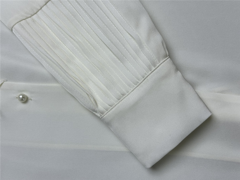 Ch**el white pussybow silk blouse