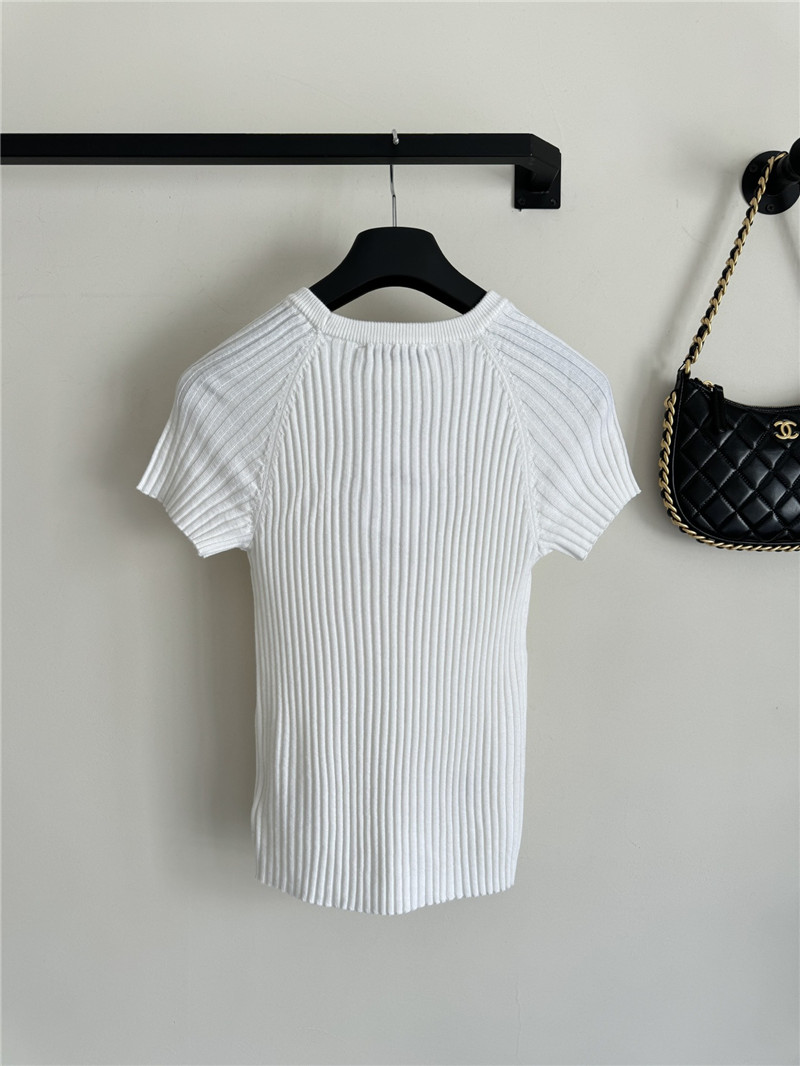 D10r knitted striped short-sleeved top replica designer clothes