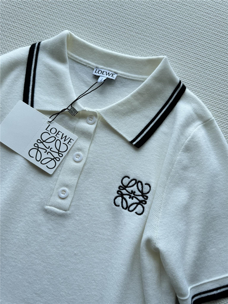 L0ew* knitted lapel short-sleeved top replica d&g clothing
