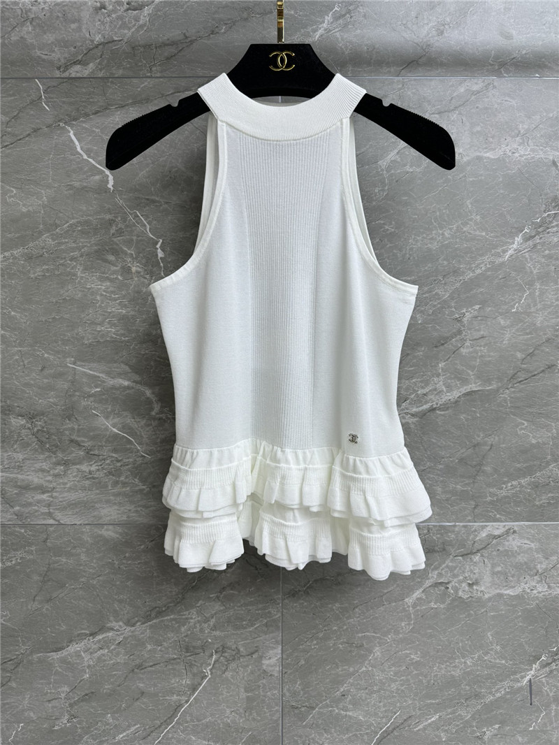 Ch**el ruffled knitted vest replica d&g clothing