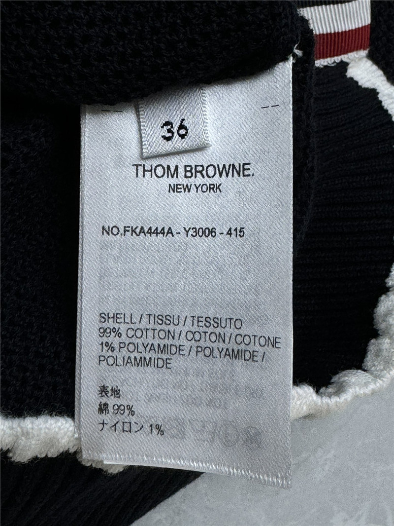 THOM BROWNE Jacquard Knit Blend Top
