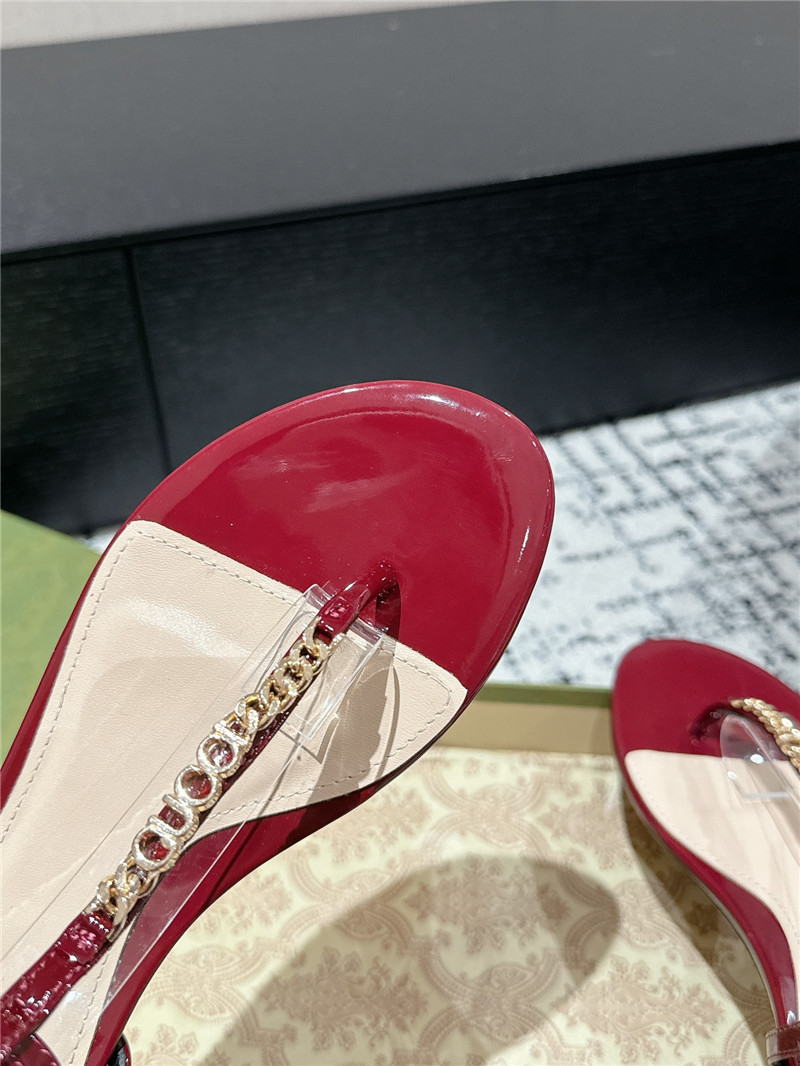 Gvc*1 signoria thong sandal burgundy patent leather