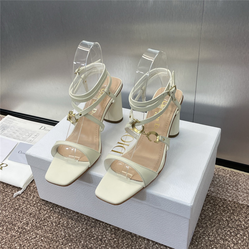 c’est D10r heeled sandal ivory calfskin