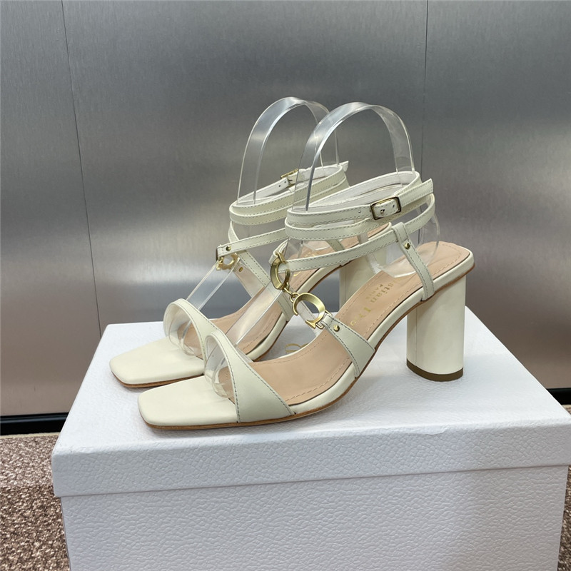 c’est D10r heeled sandal ivory calfskin