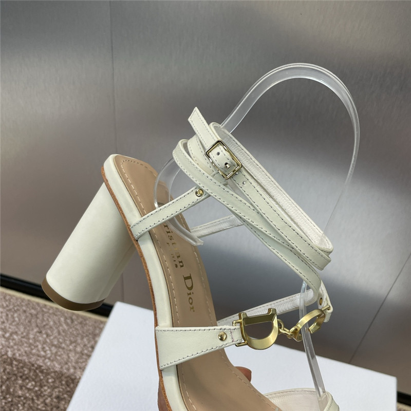 c’est D10r heeled sandal ivory calfskin