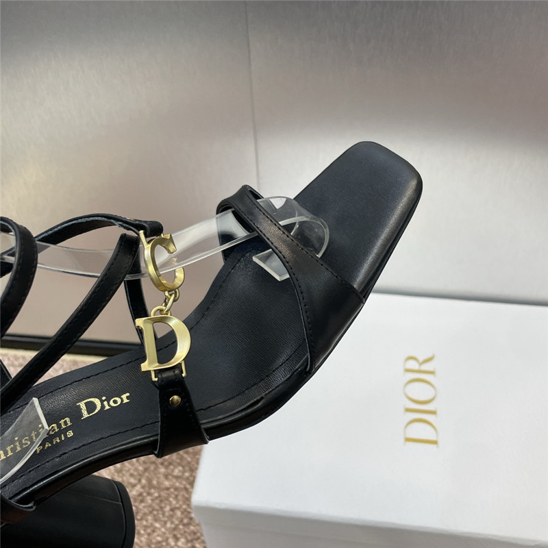 c’est D10r heeled sandal black calfskin