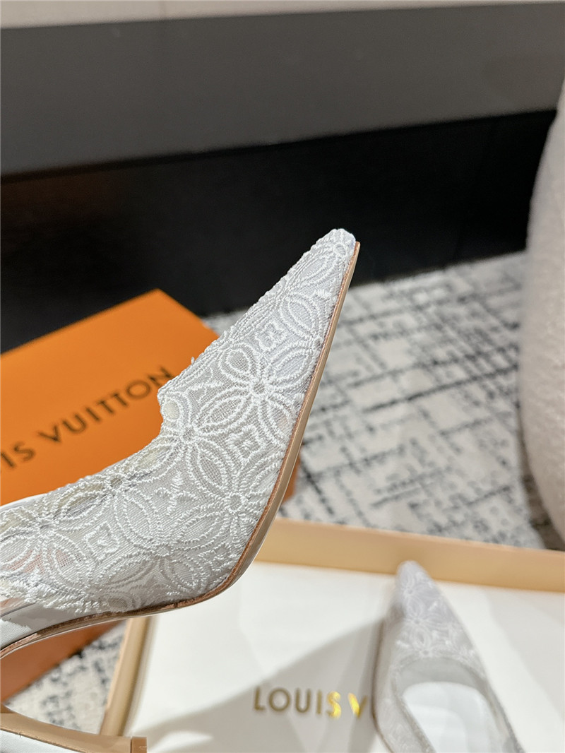 l0vis Vvtt0n sparkle slingback pump 65mm white lace