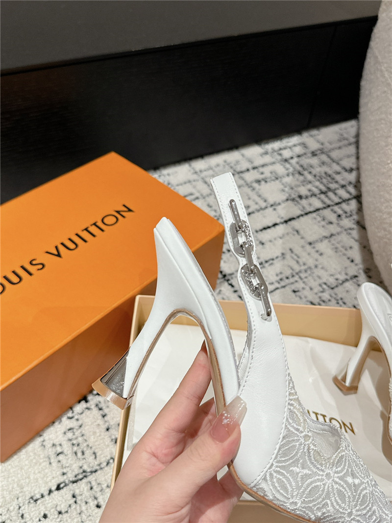 l0vis Vvtt0n sparkle slingback pump 65mm white lace