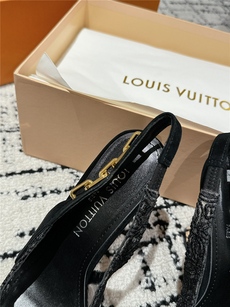 l0vis Vvtt0n sparkle slingback pump 65mm black lace