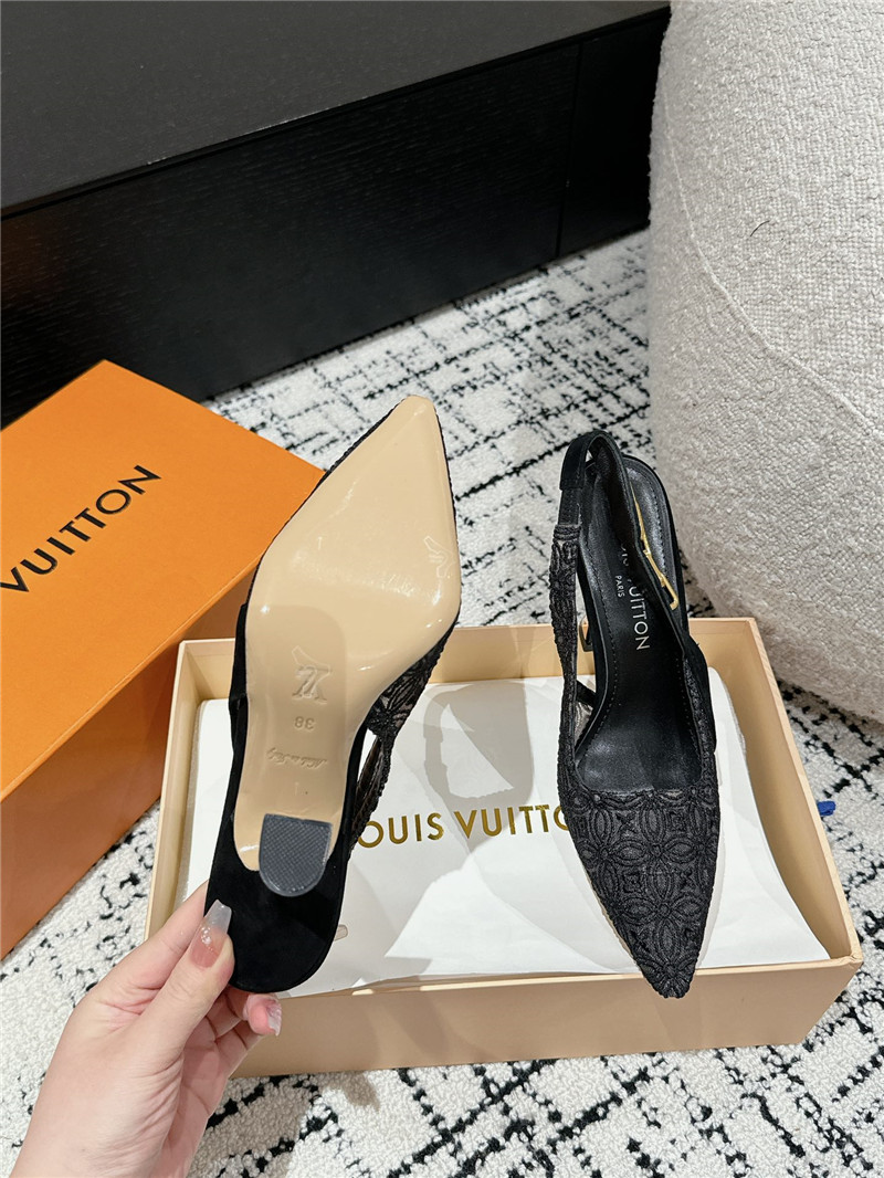 l0vis Vvtt0n sparkle slingback pump 65mm black lace