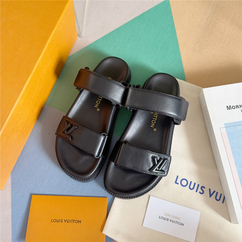 l0vis Vvtt0n bom dia flat comfort mule black calfskin