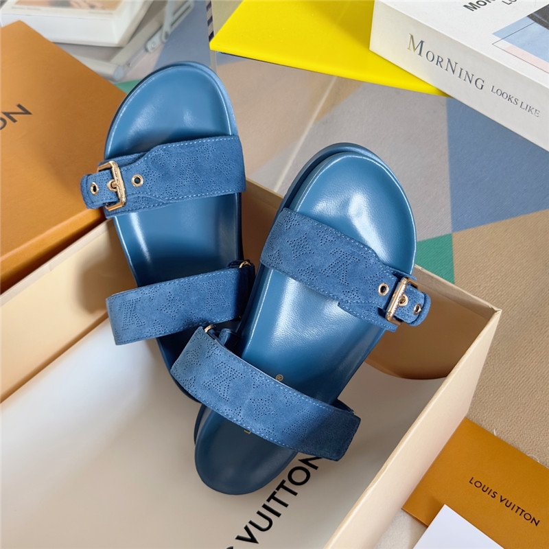 l0vis Vvtt0n bom dia flat comfort mule blue