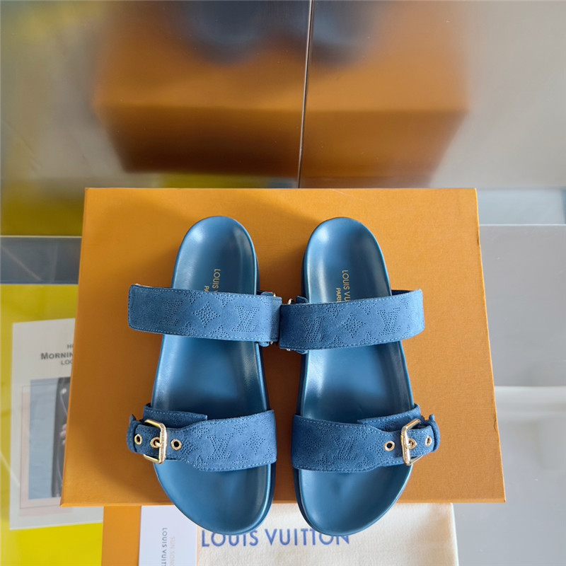l0vis Vvtt0n bom dia flat comfort mule blue